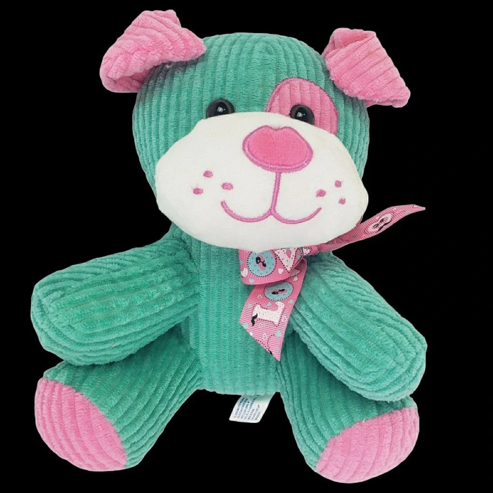 Hug&Luv Dog Puppy Plush Toy Animal Green Pink 9‎ In